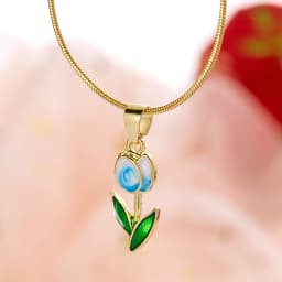 Creative Rotatable Pink Flower Necklace For Women Titanium Steel Rotatable Spinner Clavicle Choker Anti Stress Anxiety Jewelry