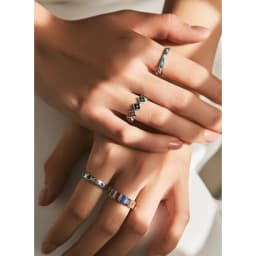 MODIAN 925 Sterling Silver Original Design Four Leaf Clover Heart CZ Eternity Band Stackable Fashion Ring For Women Fine Jewelry