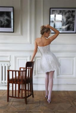 Kyoto Customized Column Waist Glitter Zip Back Wedding Dress Lace Embroidery Mini فستان زفاف Strapless Sleeveless Abito da sposa