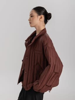Winter White Duck Down Stand Collar Down Jacket Women Vertical Stripes Vertical Stripes Warm Jacket Female Quilted Parka Outwear