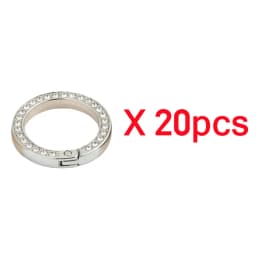 5-30pcs Bling Rhinestone Spring O-Rings round Hooks Clip Carabiner Buckle for DIY Keyrings Handbag Purse Car Keychain Accessory