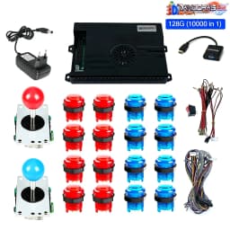 128GB 3D Pandora Saga Box EX2 10000 in 1 DIY Kit Arcade  Game Console 8 Way Joystick Led Lights Button Cabinet Bartop 2 Playes