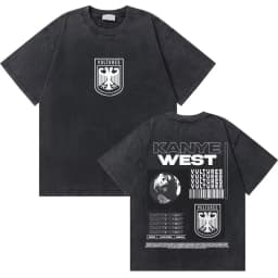 Washed Vintage Rapper Kanye West Graduation Bear Graphic T Shirt Men Pure Cotton T-shirt Men's Hip Hop Fashion Oversized Tshirt