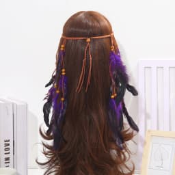 Boho Feather Headband Hippie Headband Gypsy Feather Headpiece Indian Costume Headwear Hair Accessory for Women