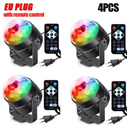RGB LED Stage Disco Light Rotating DJ Ball Strobe Remote Sound Control Magic Dance Car Christmas Gift Party Club Laser Show Lamp