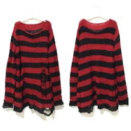 New Goth Punk Gothic Sweater Oversized Pullovers Women Striped Cool Hollow Out Hole Broken Jumper Harajuku Aesthetics Sweater