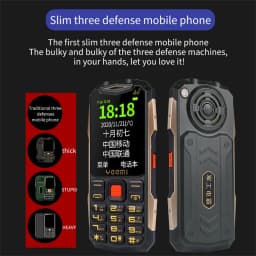 YeeMI K1+ 4G Rugged Waterproof Full Band Feature Phone 2.4Inch SOS Button Big Loudspeaker LED Light 1500mAh Battery Mobile Phone