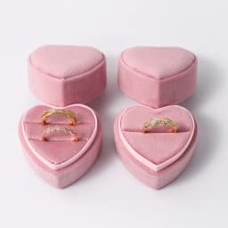 Velvet Heart Ring Box Proposal Engagement Romantic Luxury Jewelry Gift Box Wholesale Custom Logo Bulk Supplier Factory Direct