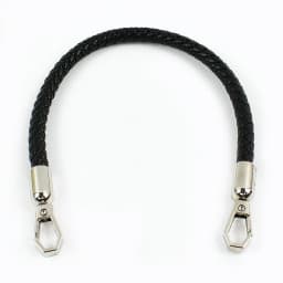 1/2Pcs 30-120cm Black PU Leather Bag Round Rope Handbag Handle Metal Buckle Chain Woven-bag Shoulder Strap Replace Accessories