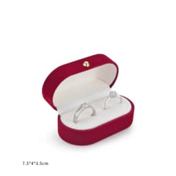 High-grade Double Slot Ring Box Jewelry Box for Wedding Proposal Engagement Ring Gift Storage Velvet Jewelry Organizer Box
