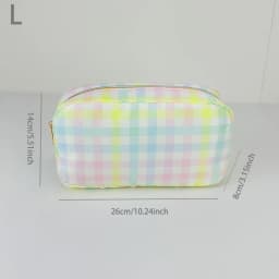 New Large Size Rainbow Plaid Fanny Pack Chest Pack Toiletry Storage Pouch Grid Outdoor Fanny Pack Travel Wash Cosmetic Bag Gift