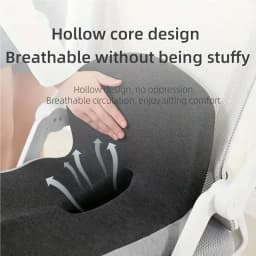 Solvath Ergonomic Seat Cushion with Backrest Soft Supportive Washable Office Chair Pad for Hip Waist Comfort Ideal for Long Sitt