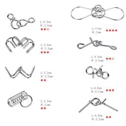 8PCS/Set Metal Montessori Wire Puzzle IQ Mind Brain Teaser Puzzles Game for Children Kids Adults Anti-Stress Educational Toys