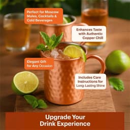 Retro Pure Copper 2 Cups, 2 Straws Set 400ml Solid Moscow Mule 100% Copper Cocktail Glass Beer Milk Mug Tea Tumbler Drinkware