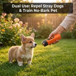 Handheld Portable Ultrasonic Dog Repellent One-Button Multi-Mode Barking Deterrent Outdoor Dog Training Device