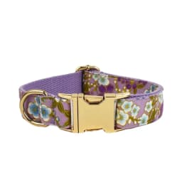 Adjustable Dog Harness Printed Purple Soft Cotton Personalized Dog Collar Leashes Harness Bow Set Dog Accessories Flowers 03