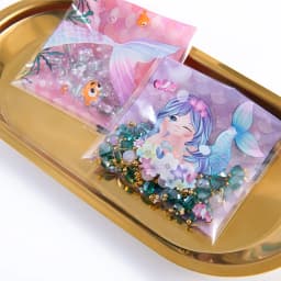 50pcs Opp Plastic Bag Self Adhesive Ocean Mermaid Transparent Plastic Bags Beads Jewelry Storage Packaging Gift Bag Card Holder