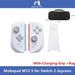 Mobapad Black, White, Grey Gamepa The Best 3rd Party Switch 2 Joycons: Mobapad M12 S Add Bag Charging Grip Game Controller,