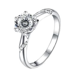 JoyceJelly S925 Ring With 1CT D Color Moissanite Diamond Female Classical Sterling Silver 925 Jewelry For Wedding Engagement