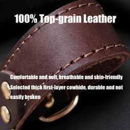 Genuine Top Layer Leather Dog Collar, 3 Sizes For Medium Large Dogs, Handmade Durable Skin-Friendly Outdoor Walking Pet Collar