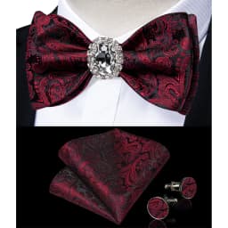 Classic White Selr-tie Bowtie with Ring Pocket Square Cufflinks Set Fashion Solid Men's Bow Tie for Wedding Groom Business Knots