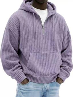 2026 Men Vintage Knit Zip Hoodie, Loose Pullover Sweatshirt, Long Sleeve Casual Streetwear Daily Autumn Winter Tops