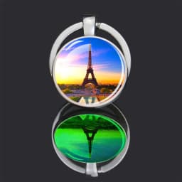 Luminous Eiffel Tower Keychains Two-Side Glass Pendant Key Chain France Paris Eiffel Tower Glow in The Dark Keyring Travel Gifts