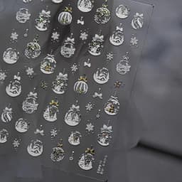 5D Laser Winter Snowflake Christmas Shiny Rhinestone Embossed Relief Self Adhesive Nail Art Decoration Sticker Manicure Decals