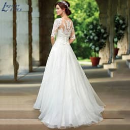 LAYOUT NICEB Lace Half Sleeves Wedding Dress for Bridal Illusion Appliques Buttons Back Robe De Mariée Grande Taille Custom Made