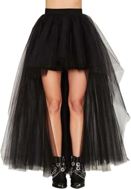 Women Tiered Short Skirts Fluffy Tulle Multi-layer High-Low Petticoat A Line Elastic Waist Underskirt Carnival Party Tutu Skirts