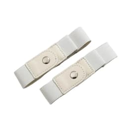 2pcs/set Casual No Buckle Elastic Belt Canvas Adjustable Waist Belt Invisible Pants Buckle Women Men