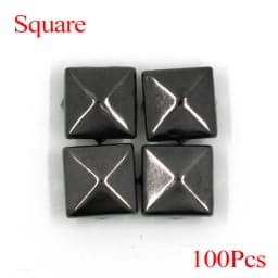 6/7/8/9/10/12MM Metal Spikes 100Pcs Square Studs Rivets Punk Rock Leather Craft Four Claw Rivets On Clothes Shoes Bracelets