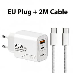 GaN Fast Charging 65W USB Type C Charger EU KR US PD 3.0 Quick Charge Wall For Phone Adapter For iPhone 15 Xiaomi Huawei Samsung