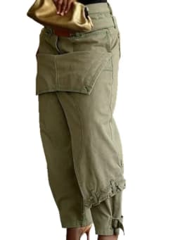 SHENGPALAE Women High Waist Jeans Apron Panel Design Tie Cuff Loose Denim Jogger Trousers Streetwear Autumn 2026 New 05E03295