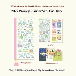 Kinbor 2027 Weekly Planner Pocket Size Notebook Week Plan Notepad Schedule Planning Book Punch Efficiency Manual Daily Writing