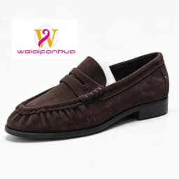 Lady Loafers 2026 Model Handcrafted Retro Pleated Single Shoes for Women, Women's Low-Heeled Leather Suede Shoes