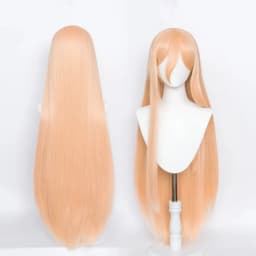 Anime Maakima Poower Cosplay Wig Long Orange Pink Heat Resistant Synthetic Hair Party Role Play Wigs
