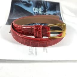 White Red Green Crocodile Grain Real Leather Waist Belt Women Casual Jean Strap Belts Plus Large Size Alligator Pattern Cinture