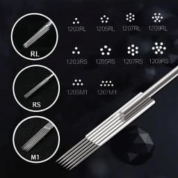 50/100pcs Tattoo Needles 0.35mm RL RS RM M1 Stainless Steel Tattoo Needle For Tattoo Tips Machine Supplies