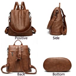 Luxury Brand Anti-Theft Women's Backpack High-Quality Leather Sac a Dos SchoolBag Knapsack for Female