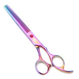 Purple Dragon Dog Grooming Scissors 6.5" 7" Stainless Up Curved Scissors Professional Pet Shears Chunker Thinning Scissors Z3002