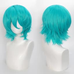 35cm Short Black Spiky Cosplay Wig Pre-Teased Crown Heat Resistant Synthetic Wig Layered Flipped-out Universal Anime Wig