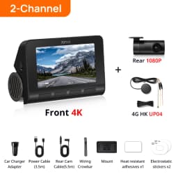 70mai 4K Dash Cam A810 Ultra HD Wide Angle View Built-in GPS ADAS 24h Parking Surveillance Support 4G LTE Remote Control