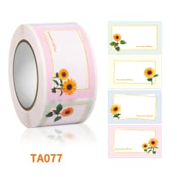 Flowers Plants Rectangular Name Sticker Gift Packaging Handwritten Message Self-adhesive Label sealing Decorative Sticker