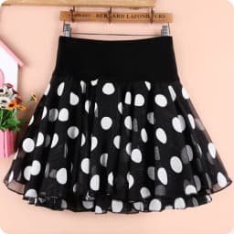 Summer Polka Dot Chiffon Short Skirt Women's High Waist A-Line Half-length Puffy Skirt Anti-Light Large Size Commute Style