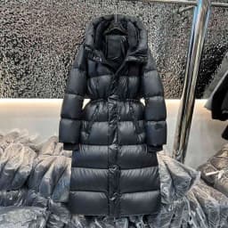Janveny 2026 New Winter Extra Long Hooded 90% White Duck Down Jacket Women Ultra-Thick Warmth Black Glossy Fluffy Puffer Coat