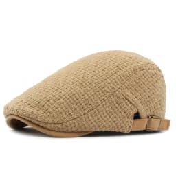 Autumn Flat Peaked Cap For Men Solid Knit Beret Hat Women Retro Newsboy Ivy Herringbone Beret Cabbie Forward Hat Adjustable