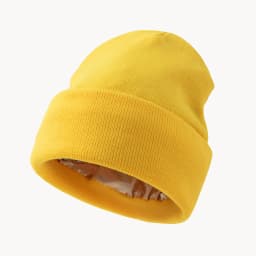 Unisex Satin Lined Knitting Beanie Hat For Women Mens Winter Silky Lining Warm Cuffed Skullies 2Layer Hair Cover Y2K HipHop Cap