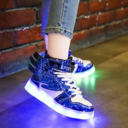 Luminous Wing Kids Sneakers USB Charge LED Illuminated Shoes Boys Girls Casual Sport Board Shoes for Older Children Lights Shoe