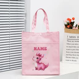 Personalized Kids Library Tote Bag Homeschool Unicorn Rocket with Name Reading Books Bags Children School Bag Kids Birthday Gift